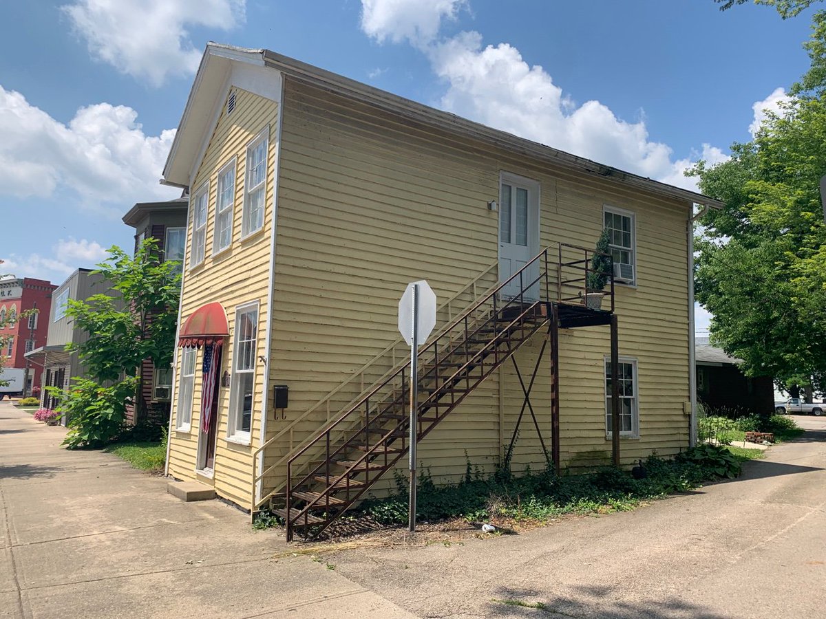 PatrickKerin1's tweet photo. Local lore for a long time up in Camden, #Ohio had it that this old building, which once housed a harness shop, was the one used by Sherwood Anderson's father. However, the building dates from 1882, long after they had left town. #Midwest #Midwestlit #Winesburg100 https://t.co/8aSrhhK7RS