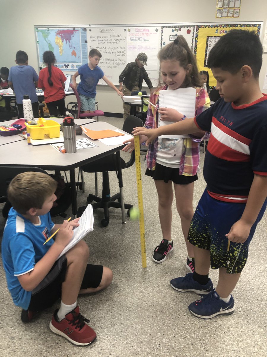 AmandaStrickler's tweet image. How does drop height affect bounce height? Learning about energy transfer through experimentation. With @Mr_Summers2 #justgraphit #makesciencefun #BHWarriorPride