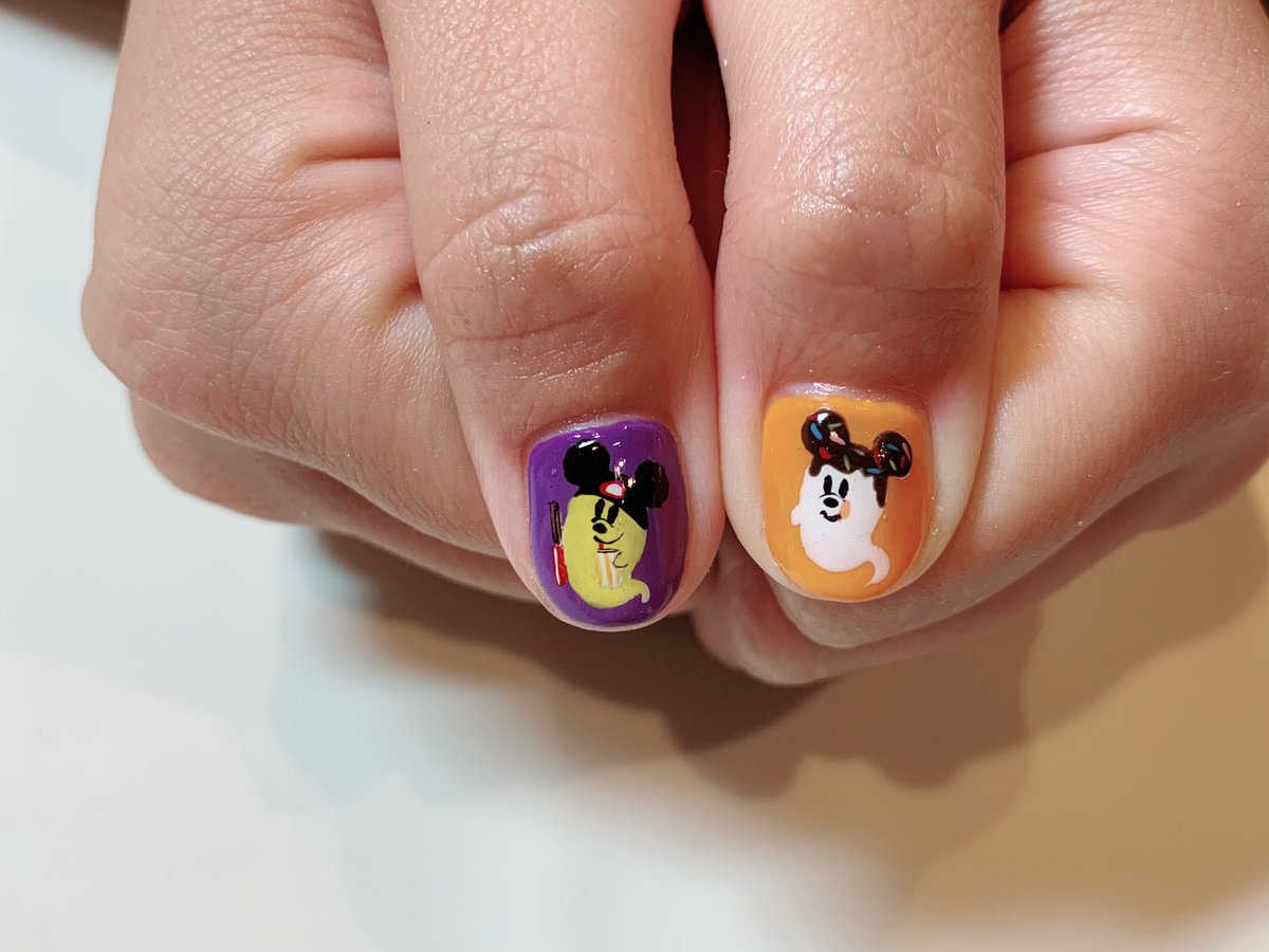 Tokio Nail Tokionail 新宿御苑前 ネイルサロン キャラネイル 痛ネイル イベントネイル 手書きアート A秋ネイル ハロウィンネイル Disney Halloween ミッキー ディズニーハロウィンネイル ディズニーハロウィン19 T Co Yclpbiiwpp