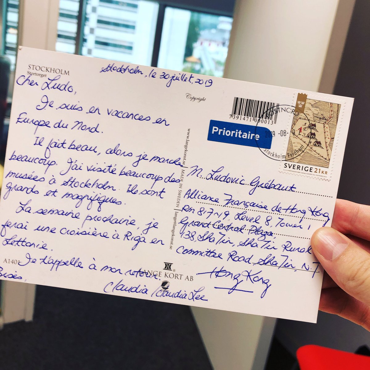 Ludovic Grebaut Quel Plaisir Lorsque L On A La Surprise De Recevoir Une Carte Postale D Un Apprenant En Vacance Profdefle Afhongkong Travailbienfait Satisfaction Fle T Co Dbnko0igan