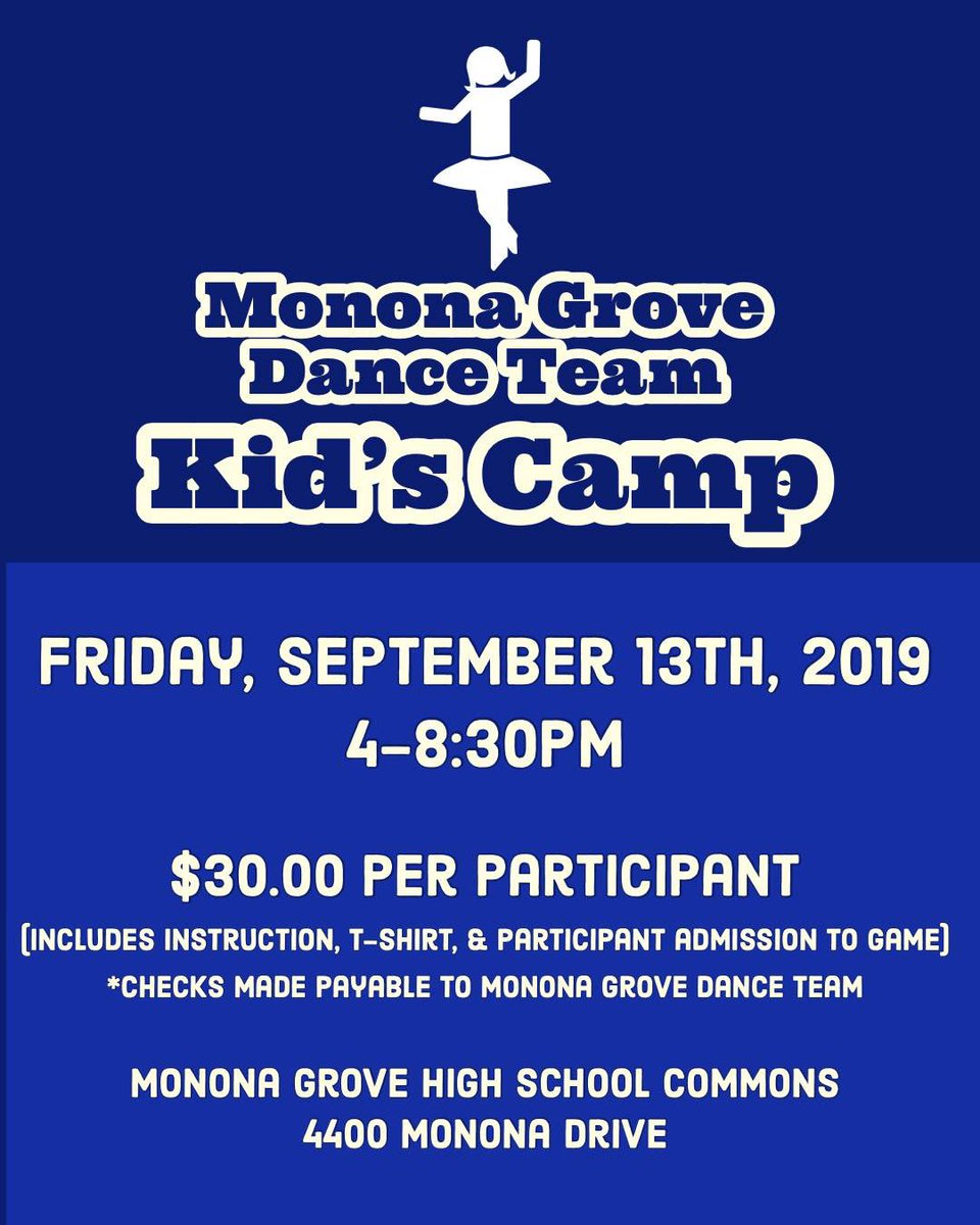 MGDanceTeam's tweet photo. Football Season Kid's Camp is upon us! Sign up with this link: https://t.co/2MtTsamtAN https://t.co/bUT5rVrAp0