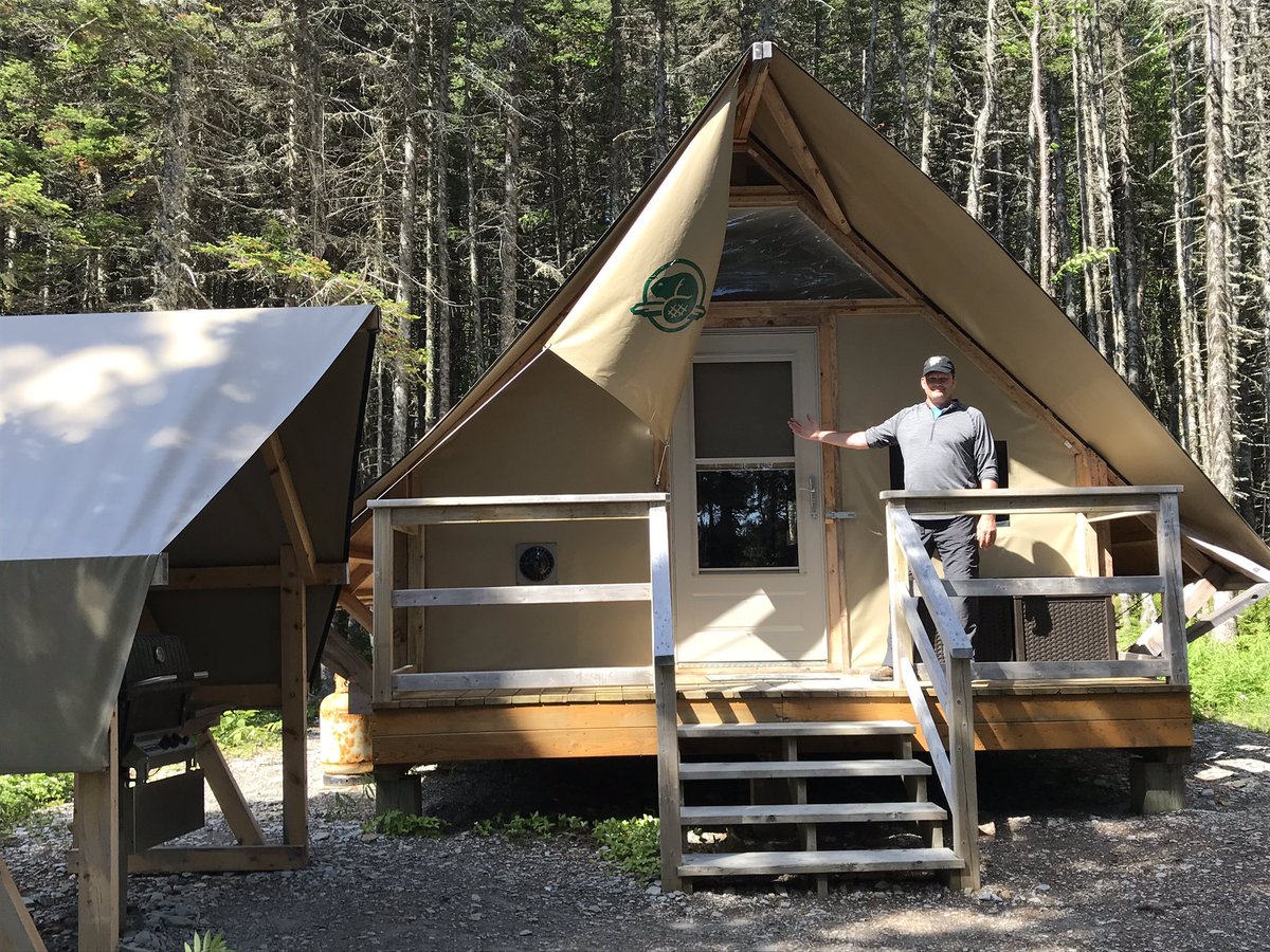 cottagedaze's tweet photo. The @ParksCanada shuttle drops is at #IleQuarry in the @MinganNPR for monoliths oTENTiks whales seabirds hiking and spectacular @Quebecmaritime vistas @tourismquenec #explorecanada https://t.co/kgKGYcaPQu