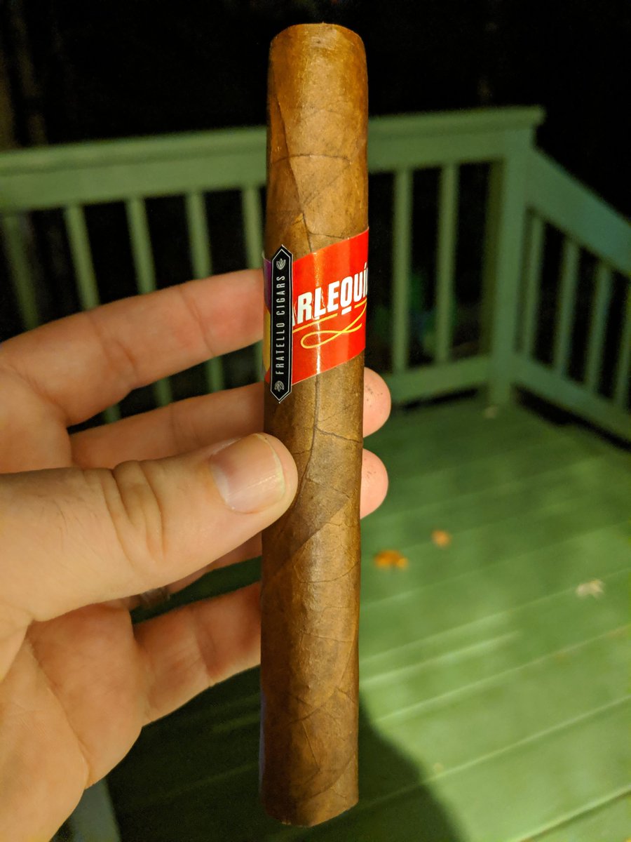 Trying the <a href="/Fratellocigars/">Fratello Cigars</a> Arlequin tonight. I'm loving this cigar. It's definitely my favorite of the two new ones. I'm just a little sad that the wrapper cracked when I cut it. #cigars #decknights #somethingnew