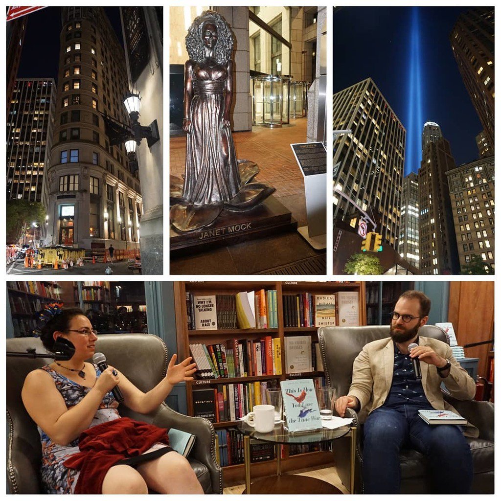 crimsong19's tweet photo. Had quite the 11th. Made it to @tithenai & @maxgladstone's @mcnallyjackson event, saw the Tribute In Light close up, and found the Continental exterior and @gillieandmarc's @Statues.for.equality. #thisishowyoulosethetimewar #lowermanhattan #fidi #septemb… https://t.co/J2SASJng5y https://t.co/c2fIFWqq4o