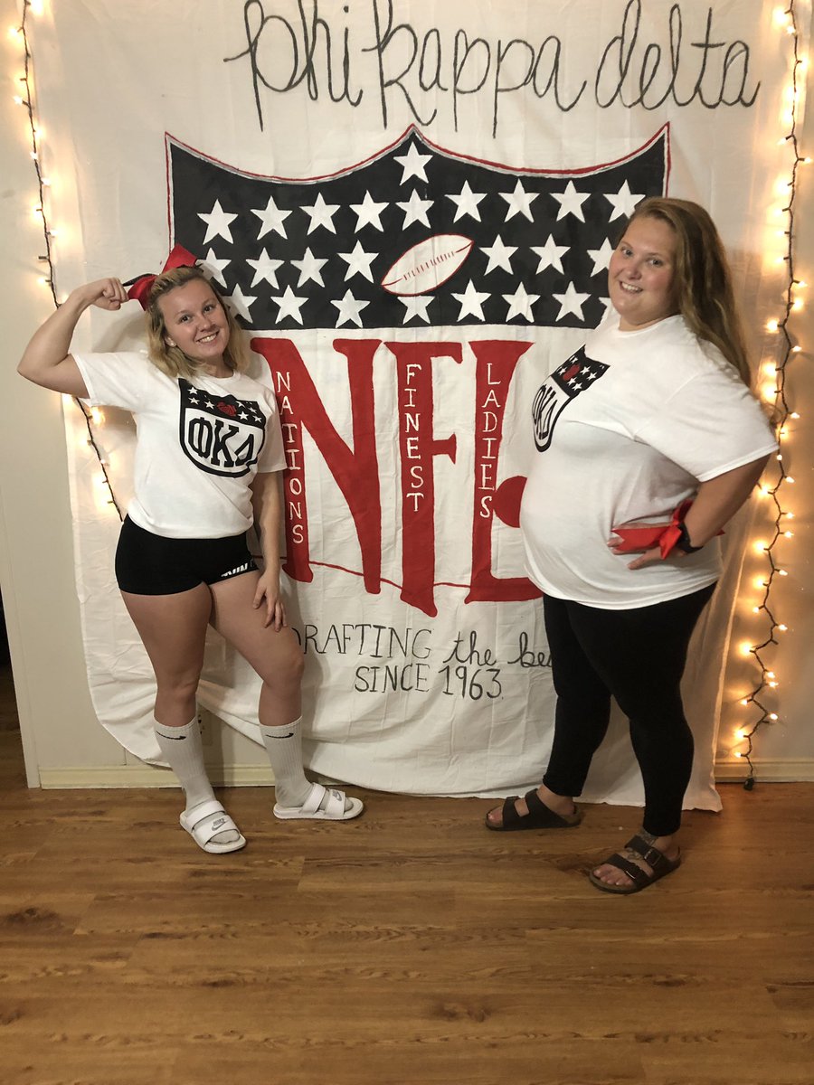 MikaylaSites1's tweet photo. Hope everyone enjoyed theirselves as much as I did at the recruitment parties!!! Come out again tomorrow to be drafted into @PhiKappaDelta1 ❤️ #draftingthebest #GoGreekAB #GoPKD https://t.co/holrEqyE6j