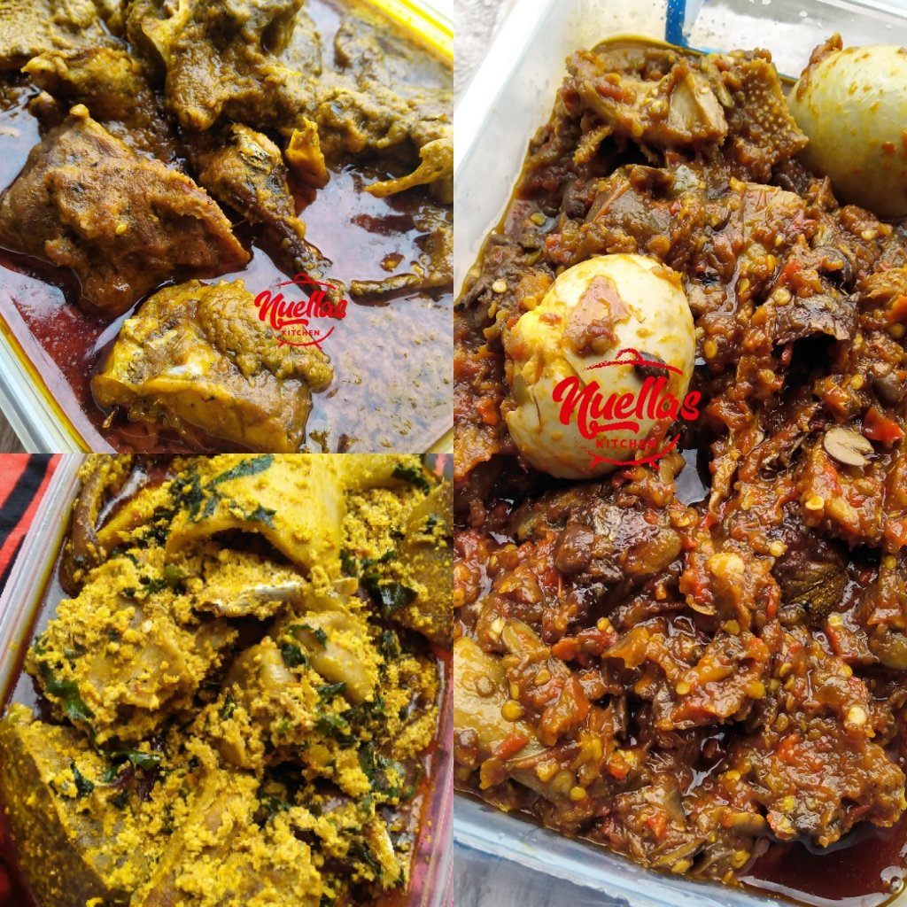 Nuellaskitchen's tweet photo. Get any Two 2litre bowl for 11,000 ONLY delivery free not included. .
Our Signature Egusi
Our yummy ofada sauce
Or
Our Banging Banga
.

All soups comes with beef, assorted meat, smoked fish and pomo.  
Offer closes 10am Thursday 13th September.
.
#tonsofmercyy
#bbnaija2019 https://t.co/L4C2EW80i0