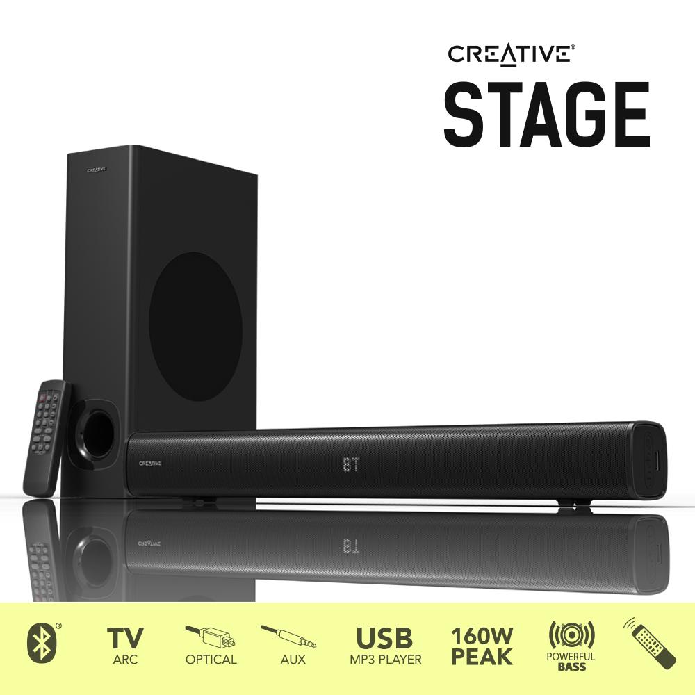 creative stage 160 w bluetooth soundbar