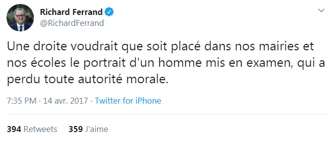 MsieurPignon's tweet photo. À ma connaissance, la droite n'a jamais demandé à ce qu'on installe les portraits de Richard #Ferrand dans les mairies??? https://t.co/2yTD6Y8ywO