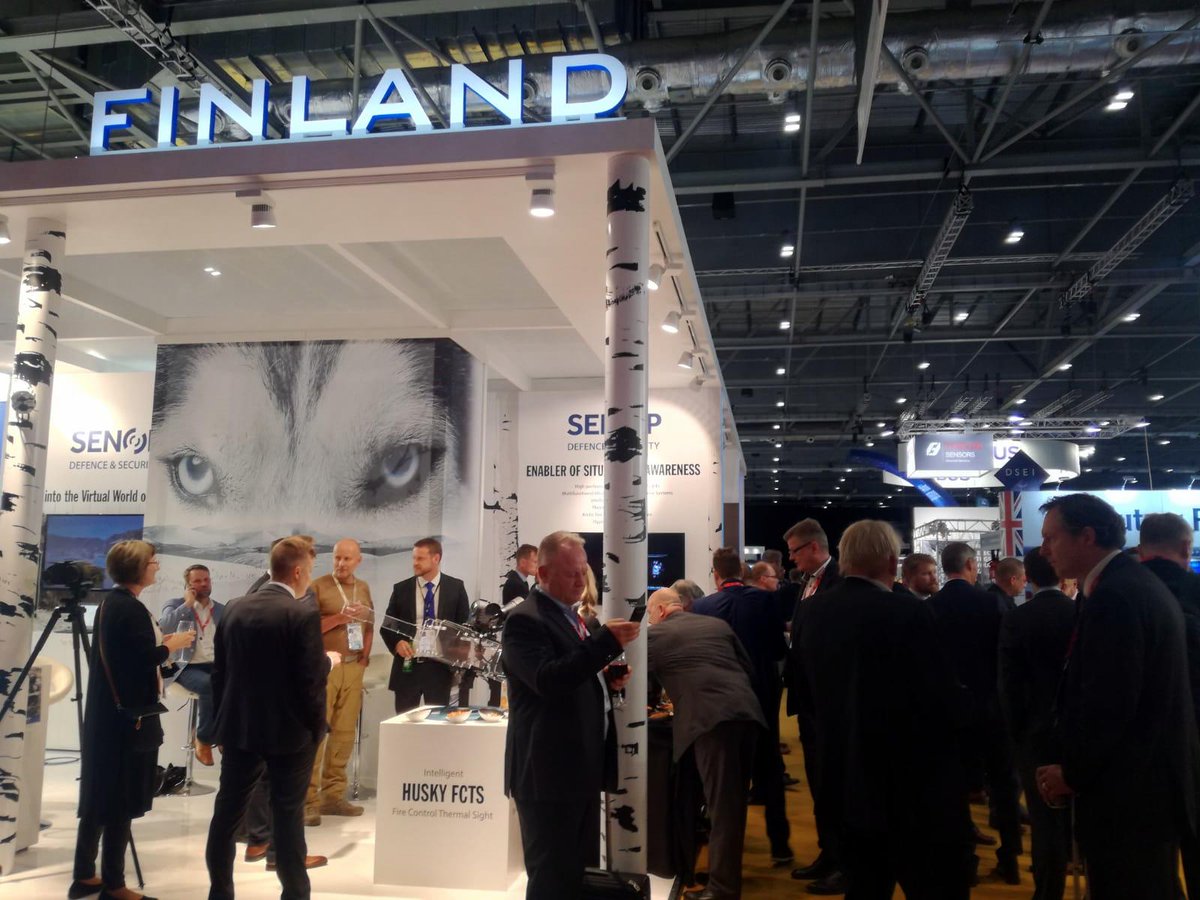 entretweet's tweet photo. Tomorrow is the last day of #DSEI 2019! Yesterday, we hosted a visit from the official delegation of the Ministry of Defence of Finland. We also organized a fun happy hour event at the pavilion. At DSEI? Say hi to our team!

#defense #defenseindustry #wulffentre @DefenceFinland https://t.co/nfx01hFAd2