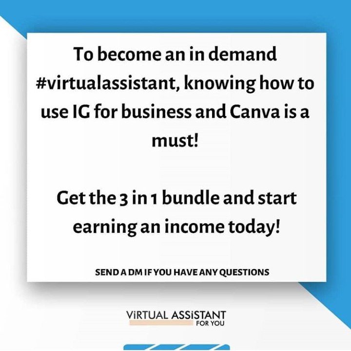 vafyenterprises's tweet photo. Want to become an in demand #virtualassistant so you can work from home? 

Our 3-in1 bundle is available for just N15, 000/$45. Send us a dm and let's hook you up. #tonsofmercyy https://t.co/I86bzgVrxU