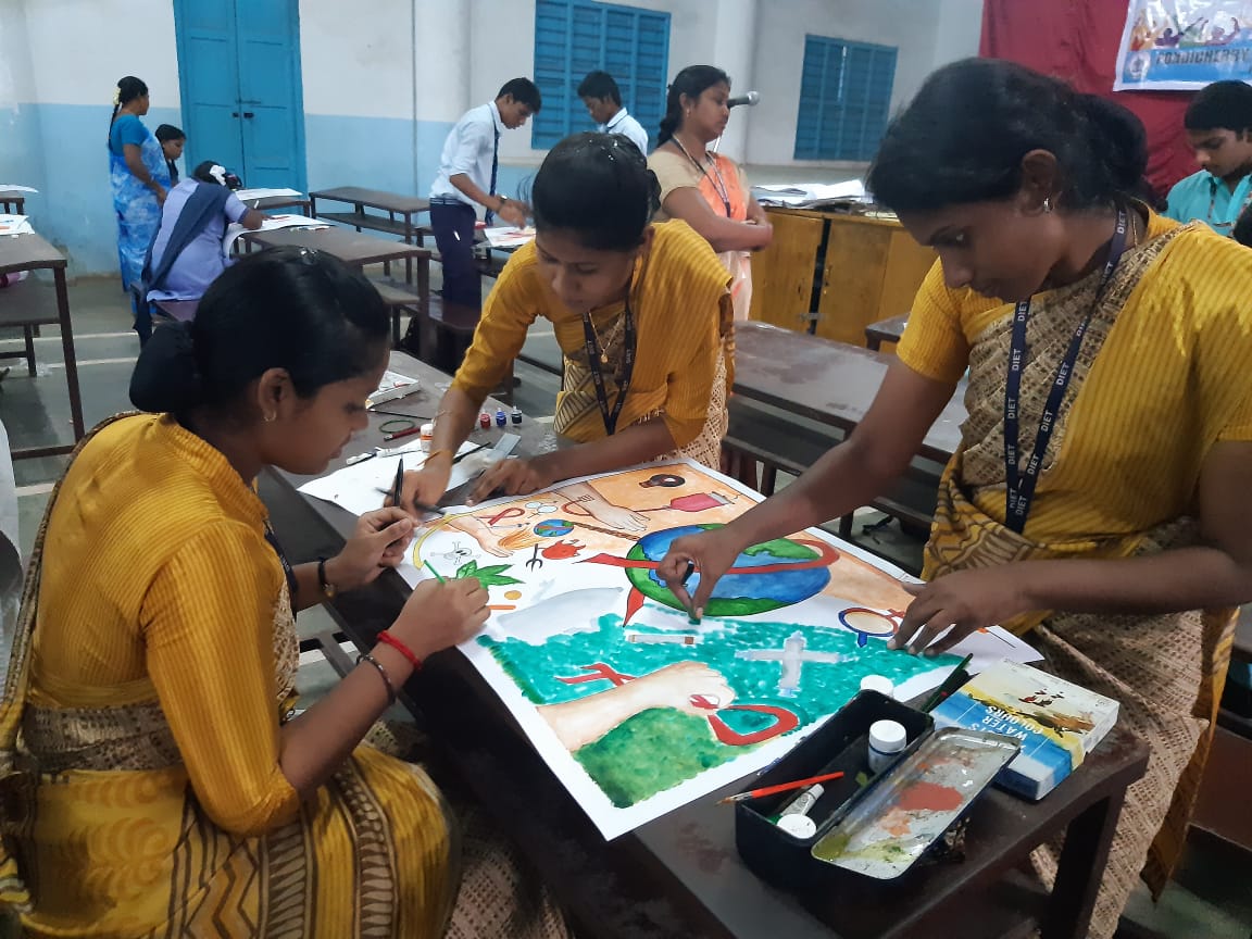 International Youth Day (IYD) was celebrated by Pondicherry AIDS Control Society with the theme of “Be educated about HIV” focusing on the Youth. Poster Making & Skit Competition conducted for School & College Students on 06.08.2019