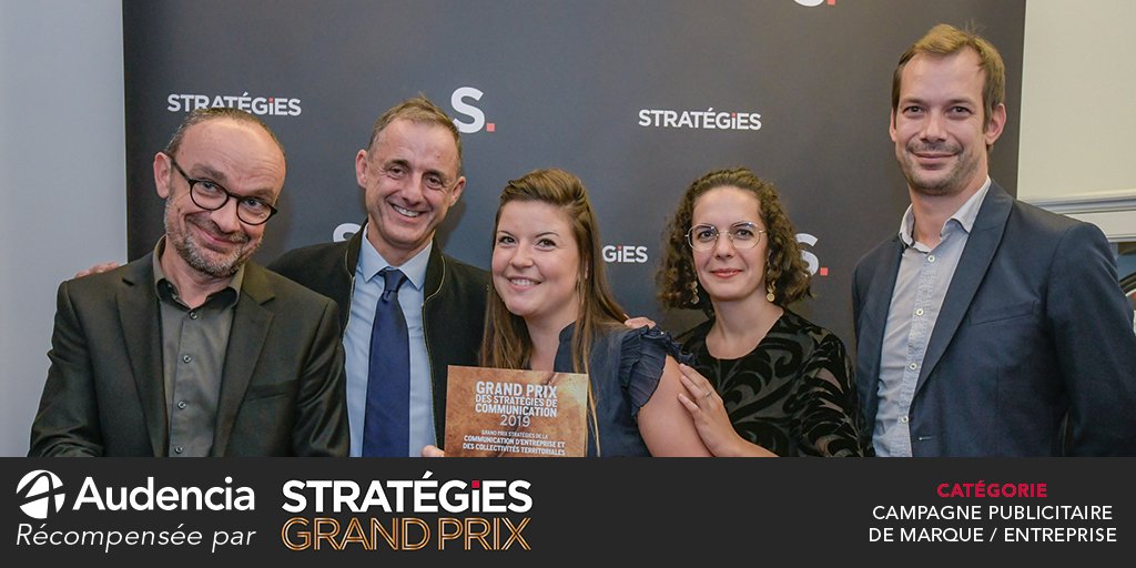 audencia's tweet photo. #Excellence - @Strategies a décerné les Prix des Stratégies de #communication 2019 #gpstrat : @audencia se distingue dans la catégorie "campagne publicitaire de marque/entreprise" pour le film mettant en scène la signature de marque #NeverStopDaring ! 👏
https://t.co/AXUIwjc3tj https://t.co/7STlzv8KEM