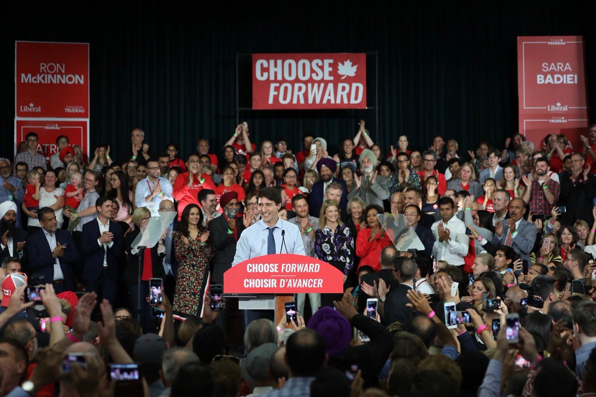 JustinTrudeau's tweet photo. Let’s do this! #ChooseForward https://t.co/9elOtXKMDQ