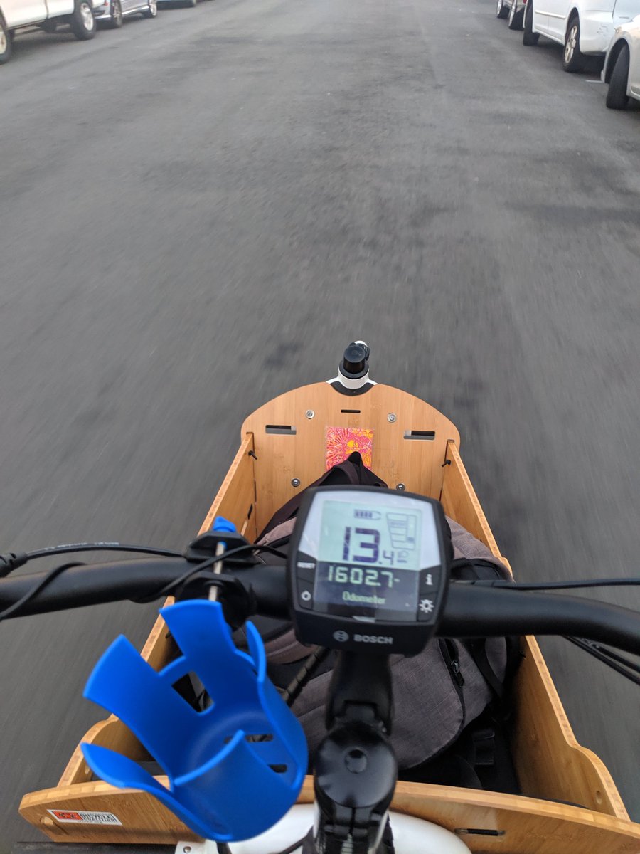 usa4's tweet photo. Passed 1600 miles on the @YubaBicycles bakfiet odemeter today. #whatabikecando #enjoytheride #onelesscar #partyinthefront https://t.co/z42ReLbZaR