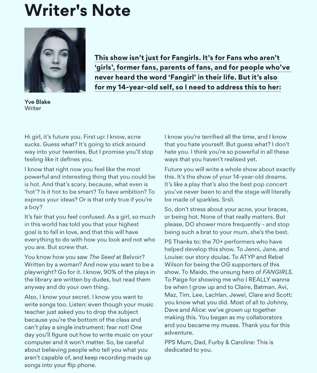Cannot wait to see this <a href="/YveBlake/">Yve Blake</a> <a href="/BelvoirSt/">Belvoir</a> <a href="/ATYP_Theatre/">atyp_theatre</a>!!!! More 14 year old girls should want to be playwrights when they grown up... Imagine the stories we would see on our stages 🦸🏻‍♀️🎭🎤