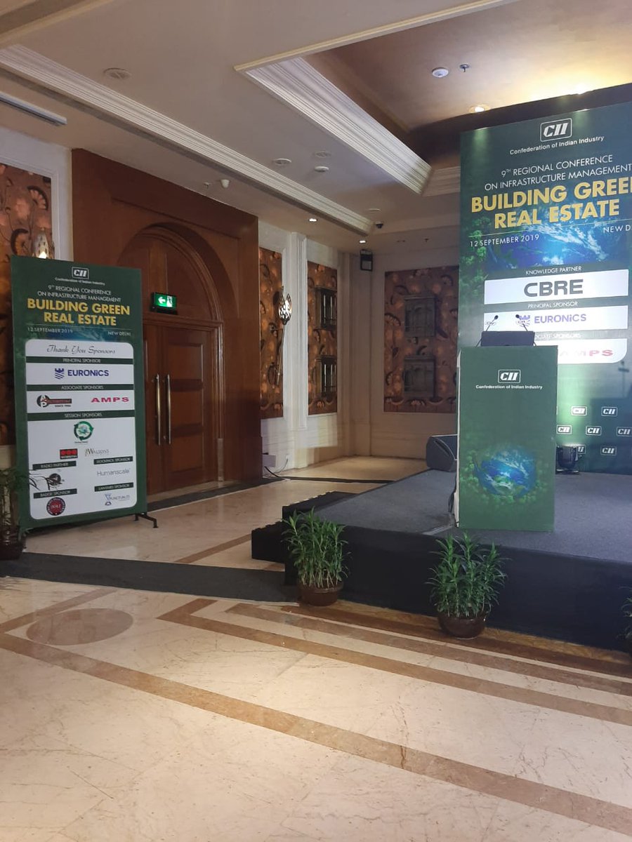 CBRE_India's tweet photo. #CBRELive
The much awaited 9th Regional Conference on #Infrastructure Management is about to begin!
Lets gear up for βBuilding #Green #RealEstate"
#CIIXCBRE #GreenRealEstate
@CIIEvents @FollowCII https://t.co/XQCK5xGnpz