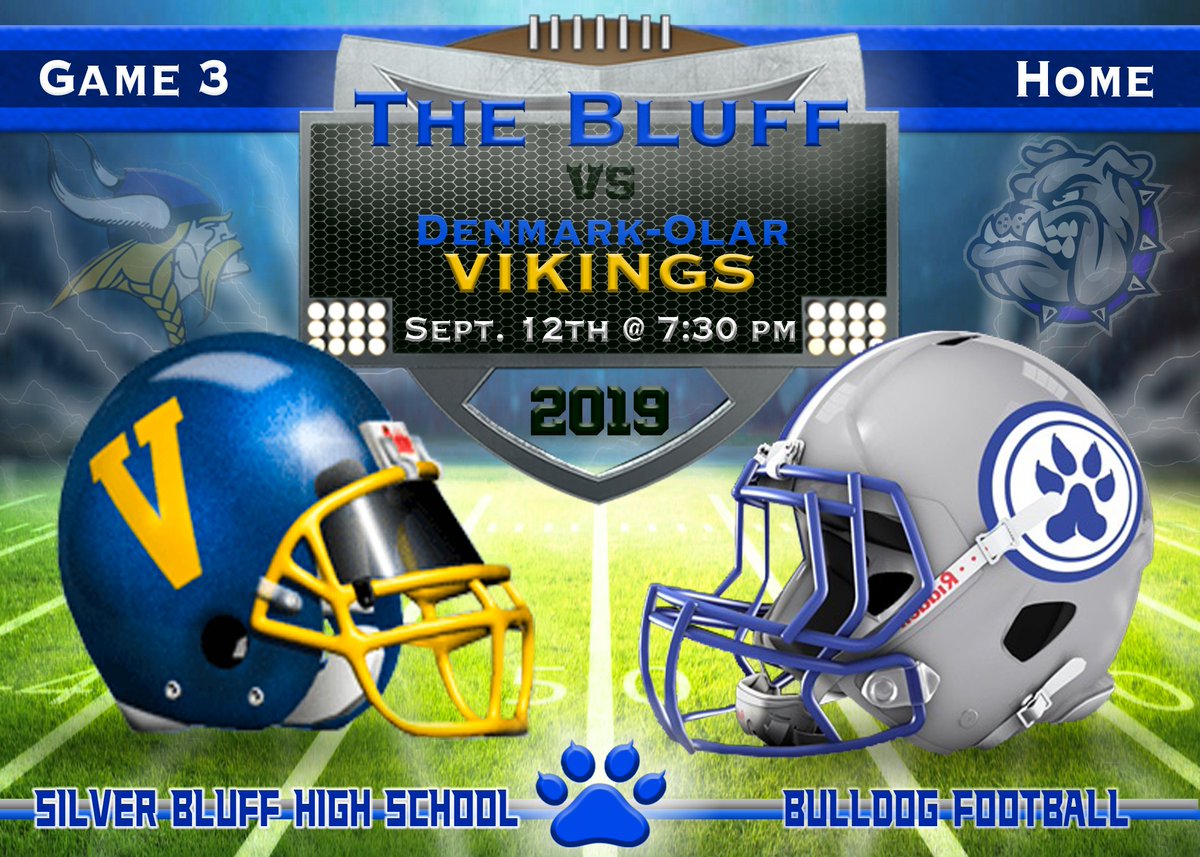 SilverBluffFB's tweet photo. How about a littleThursday night high school 🏈? Join us at the #DaBluff #DogPound at 7:30.
#OneDog #pawsup🐾 #militaryappreciationnight https://t.co/Fqc7QngsFi