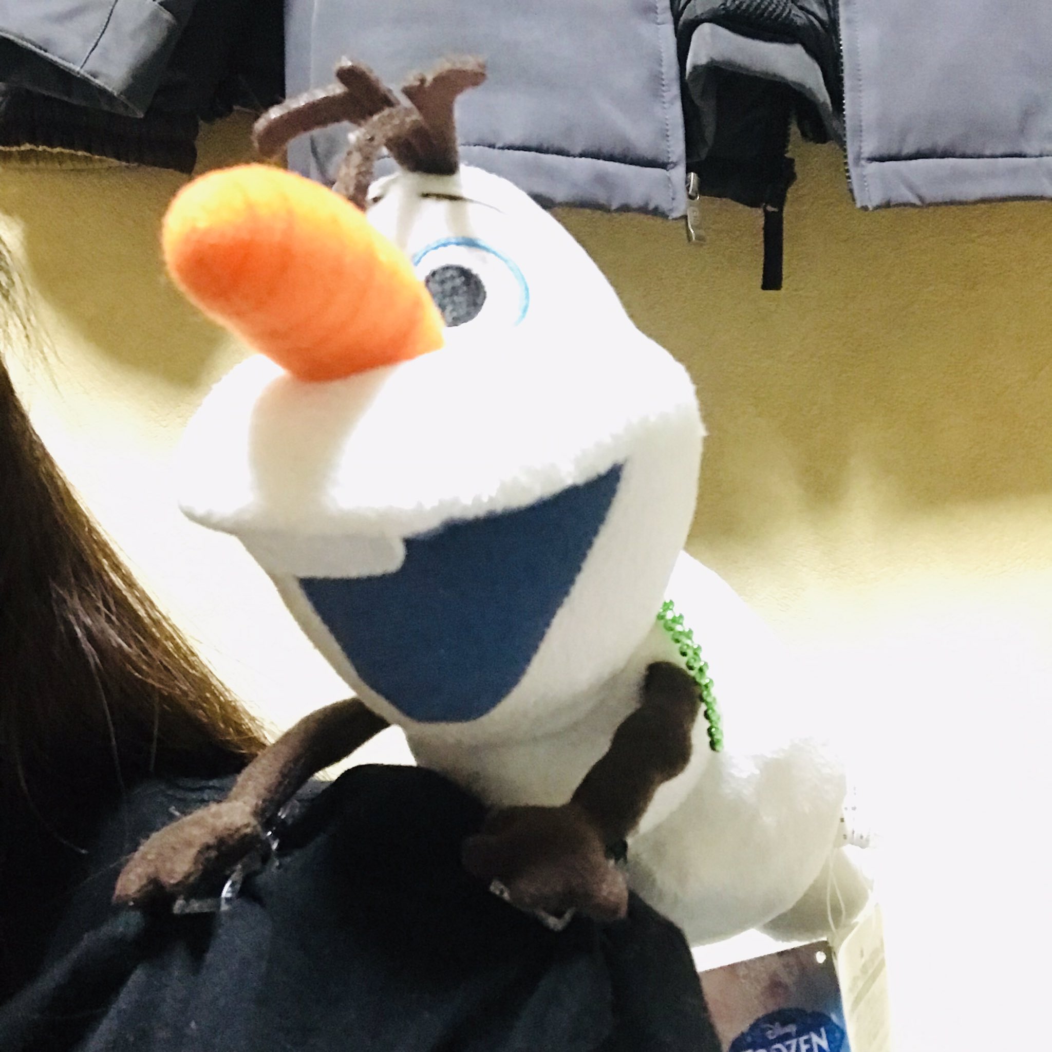 まなち あぁかわいい肩乗りオラフ パークで出てるグッズの肩乗りに オラフないから作ったよねwww 私の肩に オラフ しがみついてるオラフやばい ๑ ᴗ ๑ 今日はこの子連れてin 笑 東京ディズニーランド アナと雪の女王 オラフ 肩
