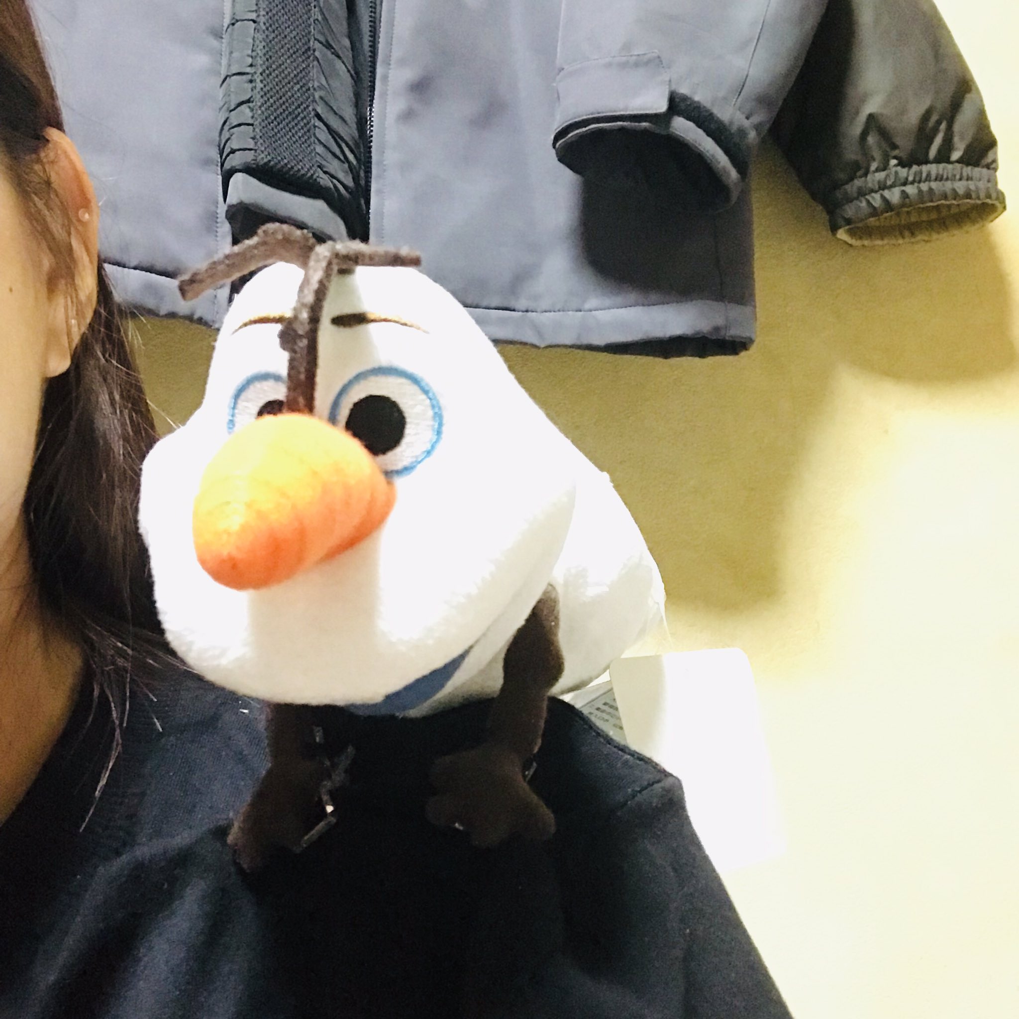 まなち 篤隆 あぁかわいい肩乗りオラフ パークで出てるグッズの肩乗りに オラフないから作ったよねwww 私の肩にオラフ しがみついてるオラフやばい ๑ ᴗ ๑ 今日はこの子連れてin 笑 東京ディズニーランド アナと雪の女王 オラフ