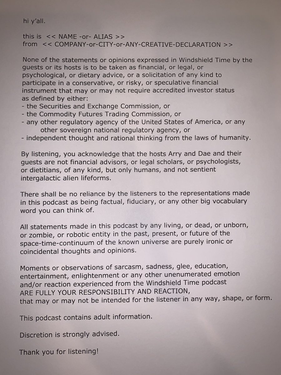 LuggageDonkey's tweet image. a longer way to say “not financial advice”
#seriousButFun
#windshieldTime