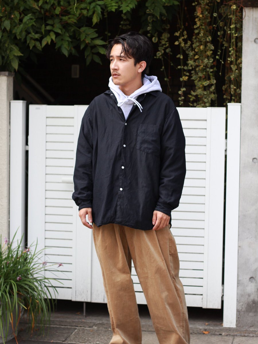 19AW / COMOLI /中綿シルクシャツ-