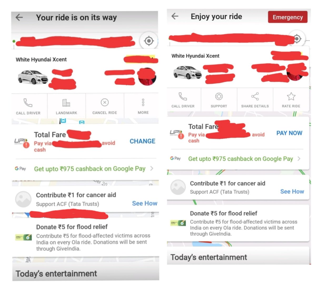 igayathri9's tweet image. @ola_supports Below is the screenshot of Track ride of #OlaApp before/after start of ride. How can anyone track the ride if u fill entire screen of a 5.2 inch mobile phone like this? And no, it doesn't go &amp;amp; we just can't track! Who changed the design 🙄 👎@olacabs