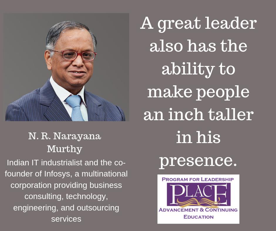 PlaceCorpCap's tweet photo. A #GreatLeader also has the #ability to make #people an inch #taller in his #presence. #NarayanaMurthy #Founder #Infosys #Leadership101 #LeadershipDevelopment #LeadershipCoach @cecilclements #PLACE #CorporateCAPsules #ThursdayThoughts #Inspire #Motivate #BeALeader https://t.co/94pNQBIYPo