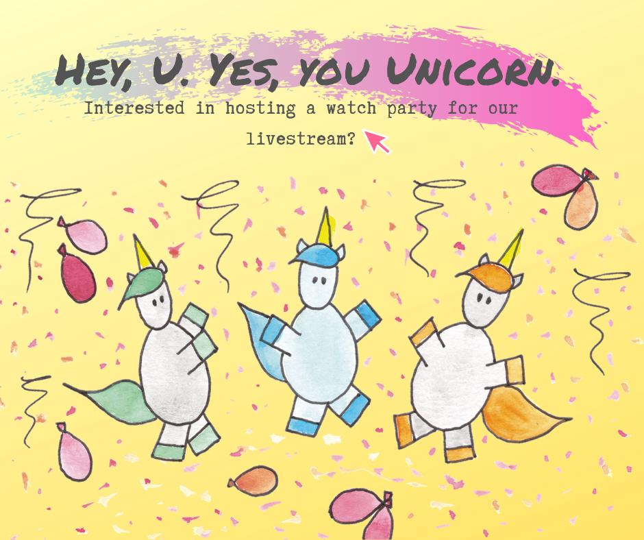 UnicrnsUnite's tweet photo. Hey, U. Yes, you Unicorn. Interested in hosting a watch party for our livestream? Email lori.guidry@candid.org to get started! Popcorn not required, but highly encouraged. #SocialSectorUnite2019 #UnicornsUnite #EPICpartnerships https://t.co/xSR1yffPud