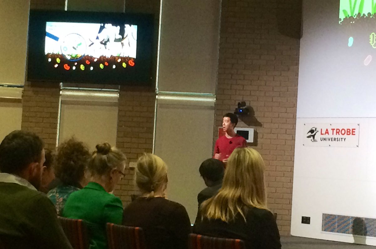 LTUresearchers's tweet photo. 6th up is Tongda Li from #AgriBio on ‘Casting superheroes from the pasture ryegrass microbiome’. #LTUResearchWeek https://t.co/ypkspdrTl9