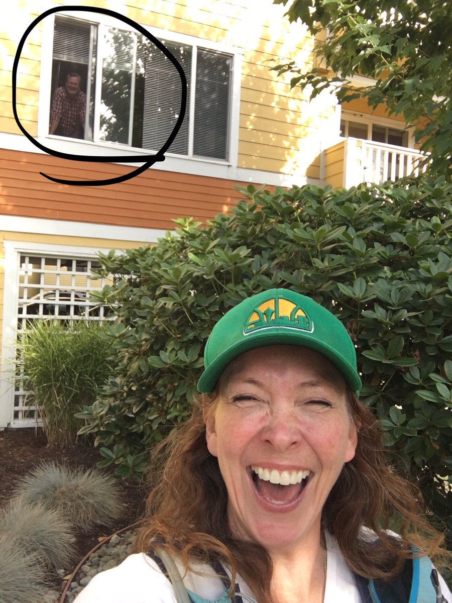 NeighborsForAnn's tweet photo. 1 of the funniest door knocks yet as I heard “Ann!” Sean called my name out his window! He recognized my Sonics hat! He wants change & someone who’s actively engaged in reaching neighbors. Every day I’m talking to people & I enjoy it! Go Sean! Go Sonics! Go #NeighborsInAction https://t.co/5OPHFswx4i