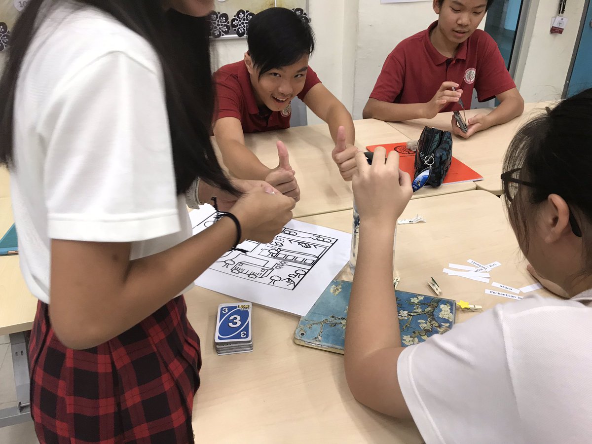 VanithaJayabal1's tweet photo. Year 8 BM Advance learned vocabulary on directions ( Panduan Arah ) through a fun game, called Find Me Map. Compete between houses encouraged them to collaborate and engage in the activity to the max!!!@cikgu_dessy @HIS_MFL @secondaryBM #his_learning https://t.co/A9ewIDBqRw