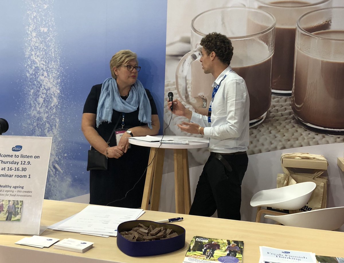 Valio_Ltd's tweet photo. Happy to be interviewd by @FoodBev today. If you are interested in what @SVahla is talking about #healthyageing please visit our stand J39 at Food Ingredients Asia #FIA #specialnutrition https://t.co/IE0rvKM1OM