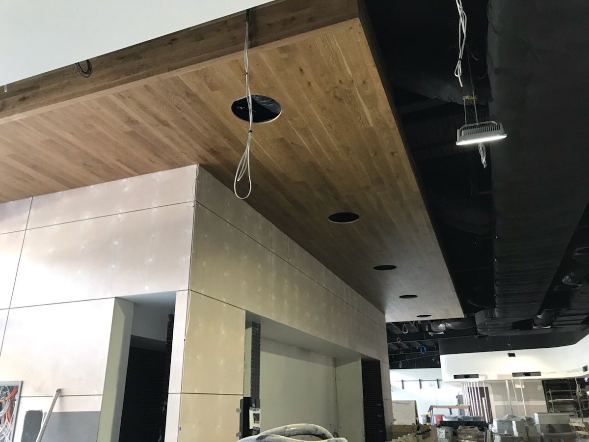 The brief....Can you put timber 4 meters above our bar. Sure no problems Thanks to all involved Max and the boys #havwoods#paynterdixon#timberdesign#designer#ejearchitects