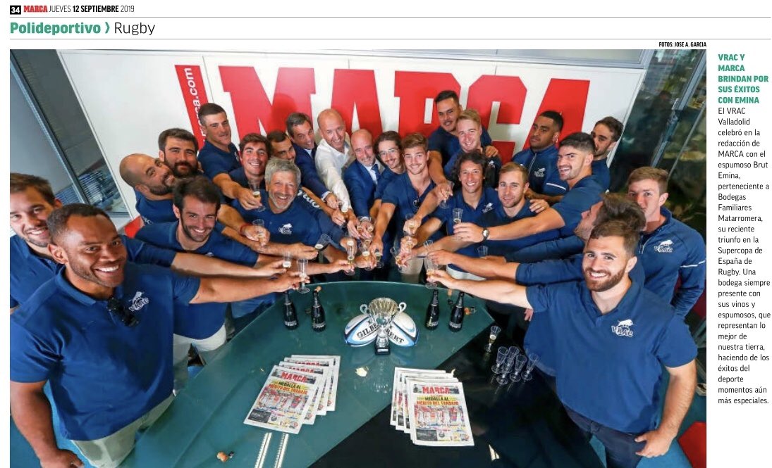 Hoy en Marca el <a href="/VRAC/">🧀 VRAC 🧀</a> Quesos Entrepinares brinda con <a href="/eminawines/">EMINA</a> por su título número 25 tras conquistar la Supercopa el pasado domingo. Desde esta temporada, el vino de las celebraciones de nuestros deportistas🍷! Enhorabuena campeones 🏉!