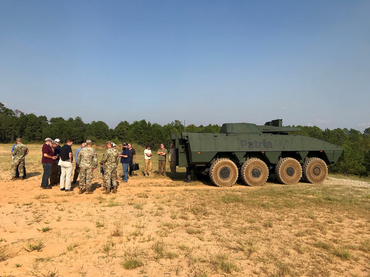 group_patria's tweet photo. After very successful demonstration of #PatriaNemo capability in rapid engagement, direct fire and Multiple Rounds Simultaneous Impact (#MRSI) @ForthBenning it’s time to let the audience take a closer look at the system.
#ForthBenning #RedCloudRange #mortarsystems #PatriaLand https://t.co/hzJFRUA4wt
