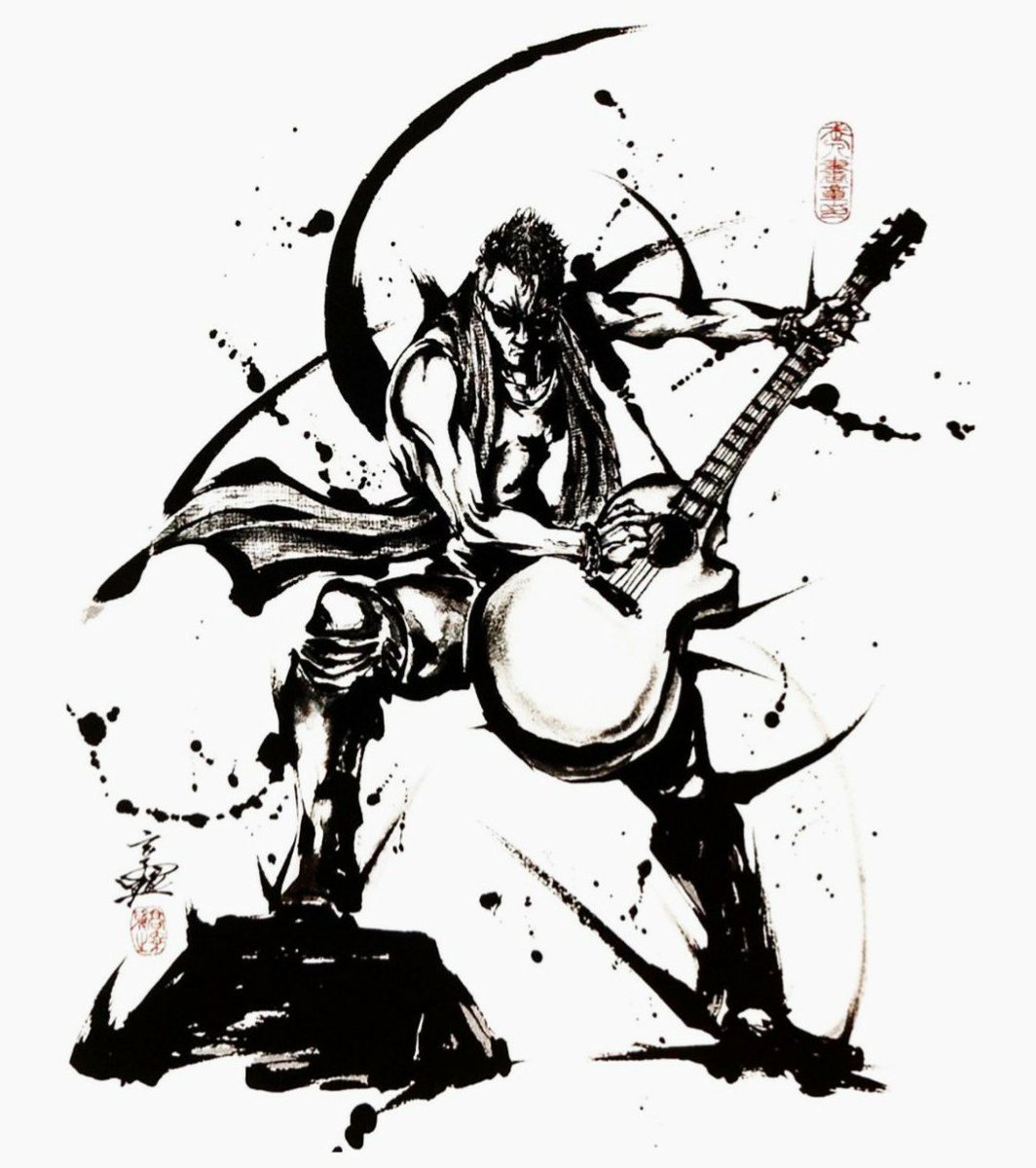 直筆原画1点物】キン肉マン 運命の5王子 こうじょう雅之 水墨画武人画