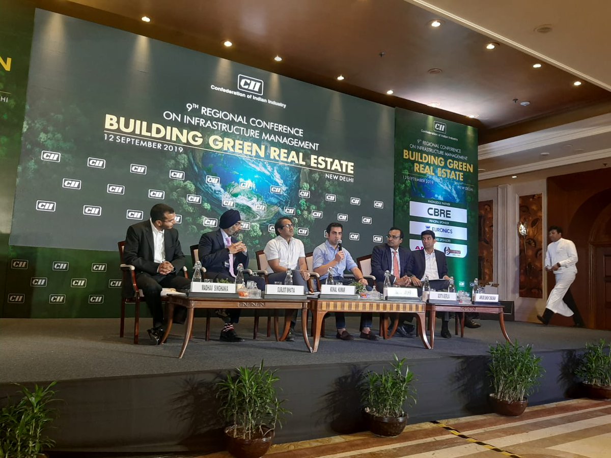 CBRE_India's tweet photo. #CBRELive
@GautamGambhir has a candid conversation with the dignitaries at the 9th Regional Conference on #Infrastructure Management and addresses questions on how to make a #greener #RealEstate
#CIIXCBRE #GreenRealEstate
@CIIEvents @FollowCII https://t.co/j6PuVzIcXV