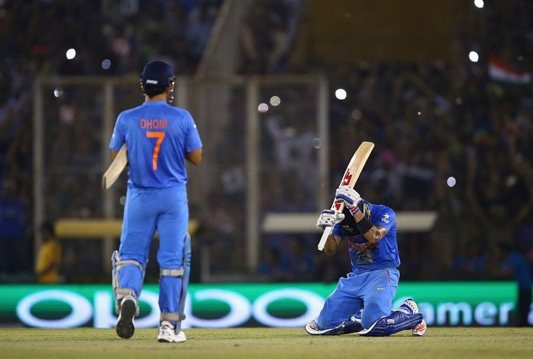 Virat Kohli (@imvkohli) on Twitter photo A game I can never forget. Special night. This man, made me run like in a fitness test 😄 <a href="/msdhoni/">Mahendra Singh Dhoni</a> 🇮🇳 A game I can never forget. Special night. This man, made me run like in a fitness test 😄 <a href="/msdhoni/">Mahendra Singh Dhoni</a> 🇮🇳
