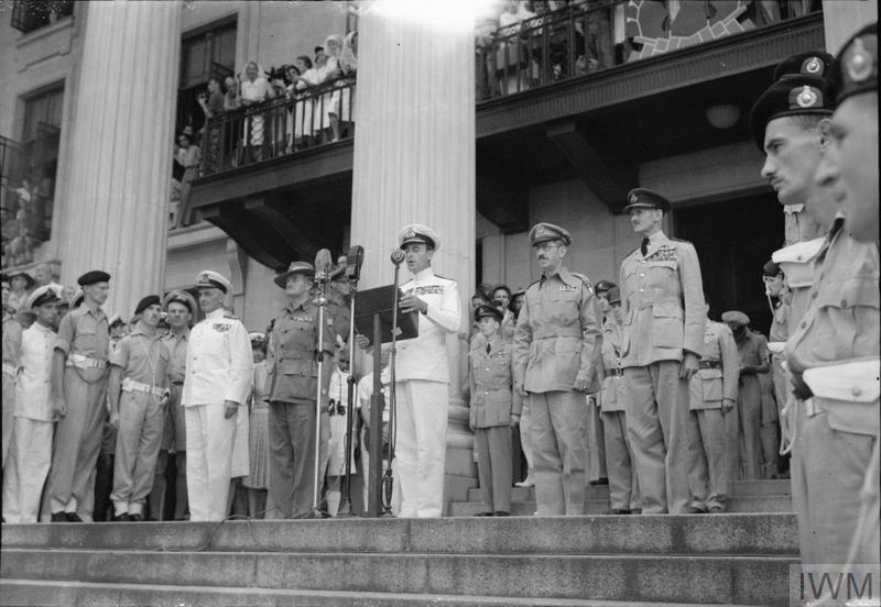 BritishArmy's tweet photo. Today in 1945 at Singapore, the Supreme Allied Commander South East Asia Command, Admiral Lord Mountbatten, received the surrender of all Japanese forces in South East Asia. It formally brought to an end more than three years of occupation. #Remembrance https://t.co/1CbHHn520f