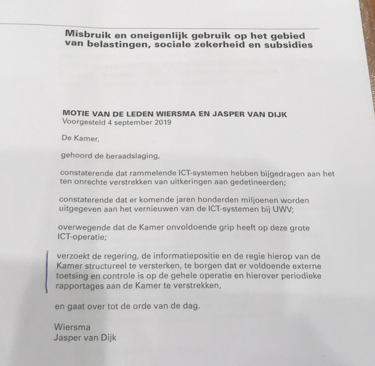 Zodra <a href="/ProRail/">ProRail</a> tot #ZBO is omgevormd zal spoor waarschijnlijk ook aan dit soort moties worden blootgesteld. Dan gaan Tweede Kamerleden voortaan over hoe op het spoor gewerkt moet worden #prorailmetderugnaarhetspoorengezichtnaardenhaag