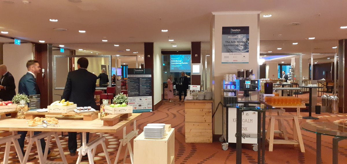 Marketing_Becky's tweet photo. All set up and ready to go @Marriott Frankfurt Hotel for the @TformFinance Anti-Money Laundering Forum #AMLForum #Frankfurt #AML #KYC #AI #FinCrime #Banking #Conference #today https://t.co/RxqWZmfoEY