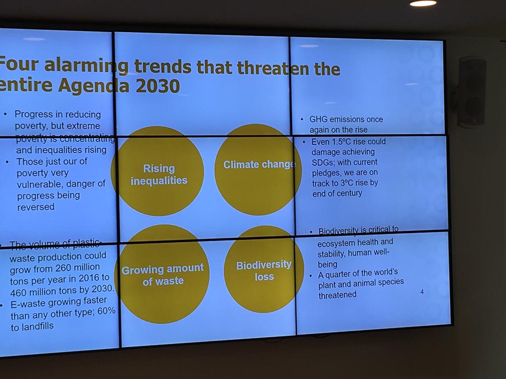 First EU #Agenda2030 Working Party meeting under FIN Presidency, discussing on evidence-based decision-making, robust follow-up mechanisms, need for EU targets for #SDGs. #GSDR2019 presented, thanks @SallaRantala. Great colleagues &amp; Presidency-team! @sitoumus2050 <a href="/yministerio/">Ympäristöministeriö</a>