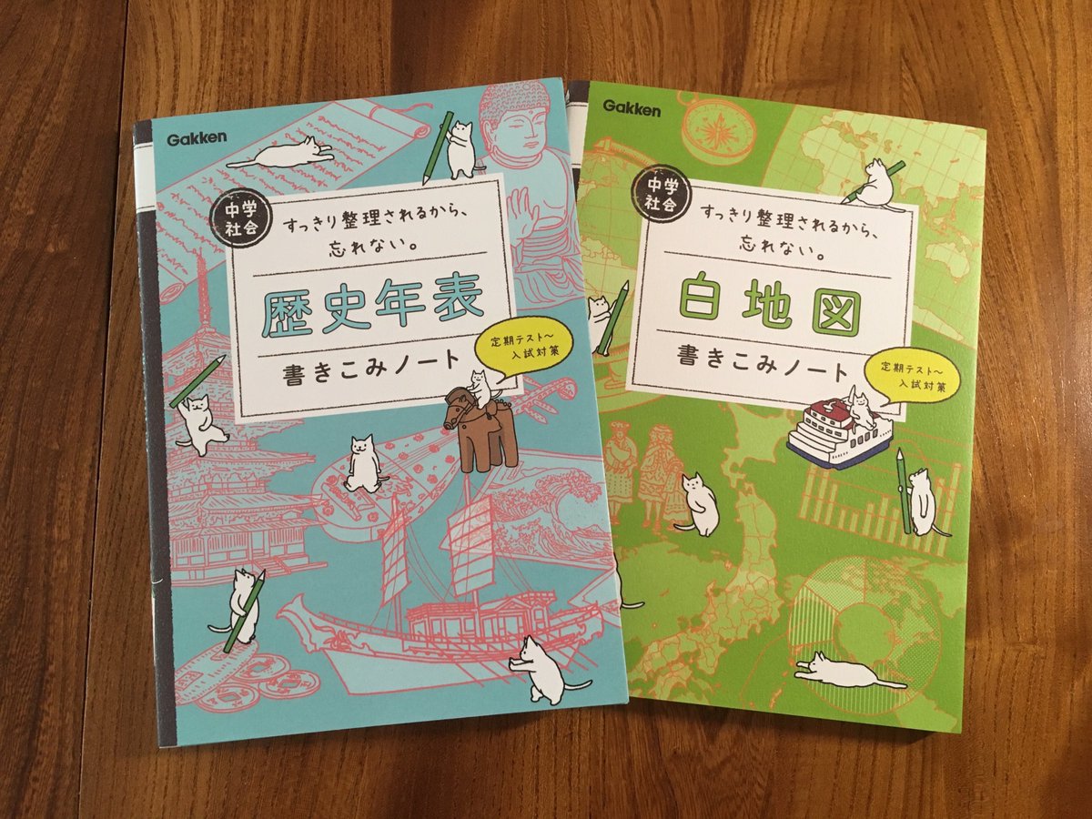 トリスケッチ部 再録 昨年デザインし発売された 中学社会 書き込みノート 歴史年表 白地図 実はじわじわ売れてますww 表紙の癒し猫 Tomokoishikawa は中面でも登場 勉強を後押ししてくれます 書き込みやすいのでぜひ使ってみて