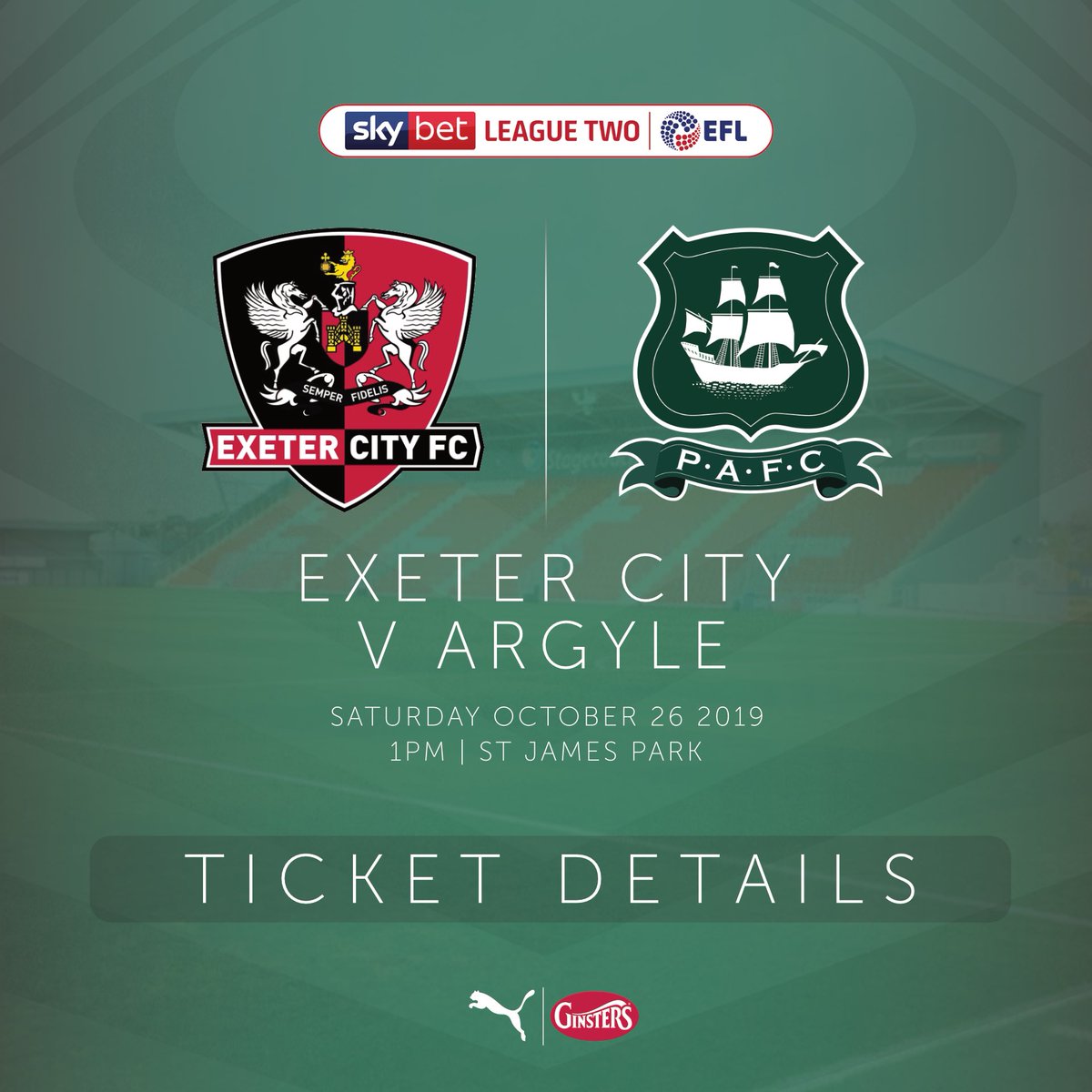 Argyle's tweet photo. 🎟⚽️ Ticket Reminder ⬇️ 
@OfficialECFC (A) on priority 1 sale this morning at 9.15 👇🏼

https://t.co/u8NqtXDSc5 #pafc #ExeArg #weareargyle https://t.co/4CHcmsoR1R
