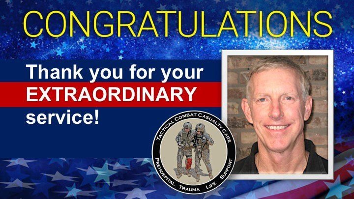 Dr Butler, thank you for everything you’ve done. The lives you’ve saved and the legacy you’ve created! #CoTCCC <a href="/SpecOpsMedics/">SOMA</a> <a href="/CommitteeonTCCC/">Committee on TCCC</a> <a href="/JSOMonline/">JSOM</a>
