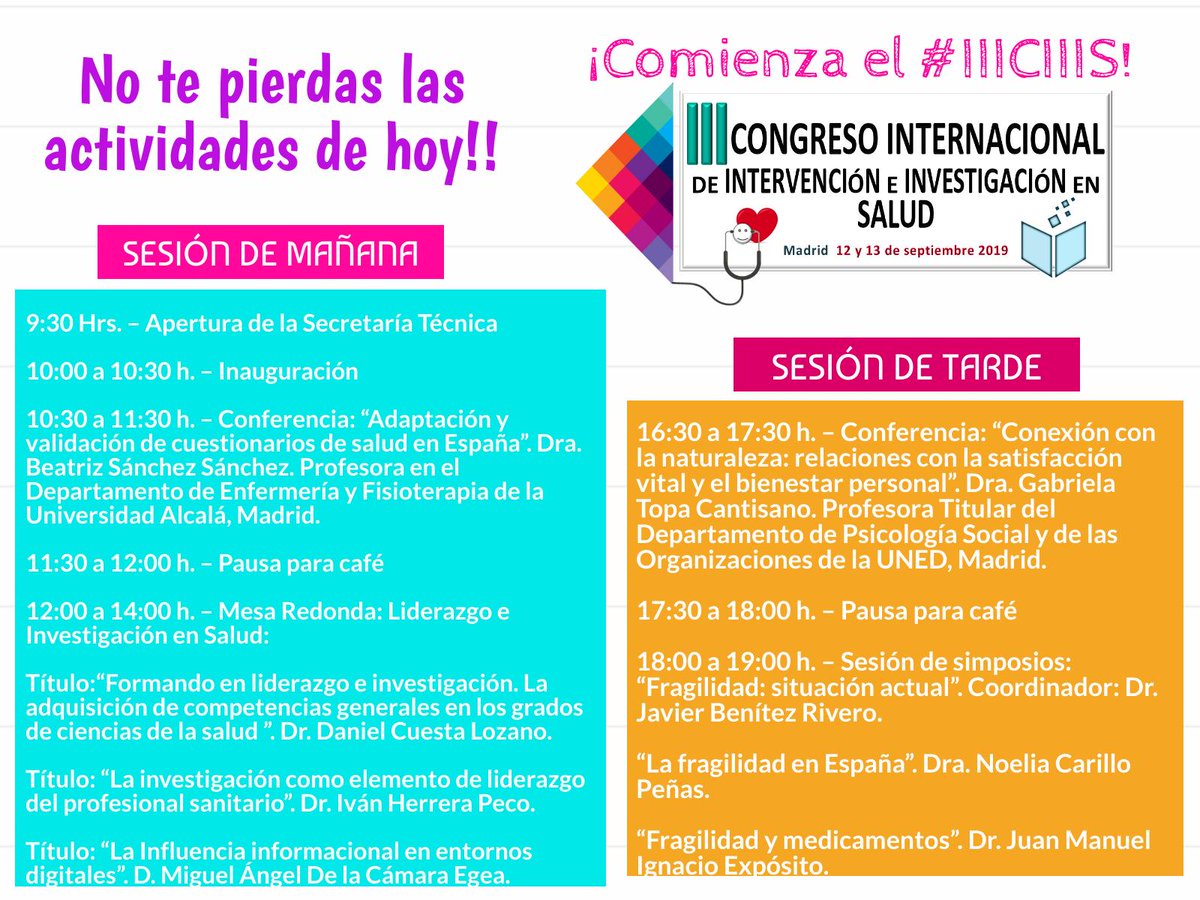 ASUNIVEP's tweet photo. Da comienzo el #IIICIIIS‼️

👩‍💻 Accede a tu área privada 👨‍💻, y podrás participar de forma online siguiendo el congreso en Streaming 💻, o ven al Congreso a las actividades organizadas 🏢 Te dejamos el Programa de hoy 👇

https://t.co/kYpera2EPw https://t.co/FjwaoDqVu5