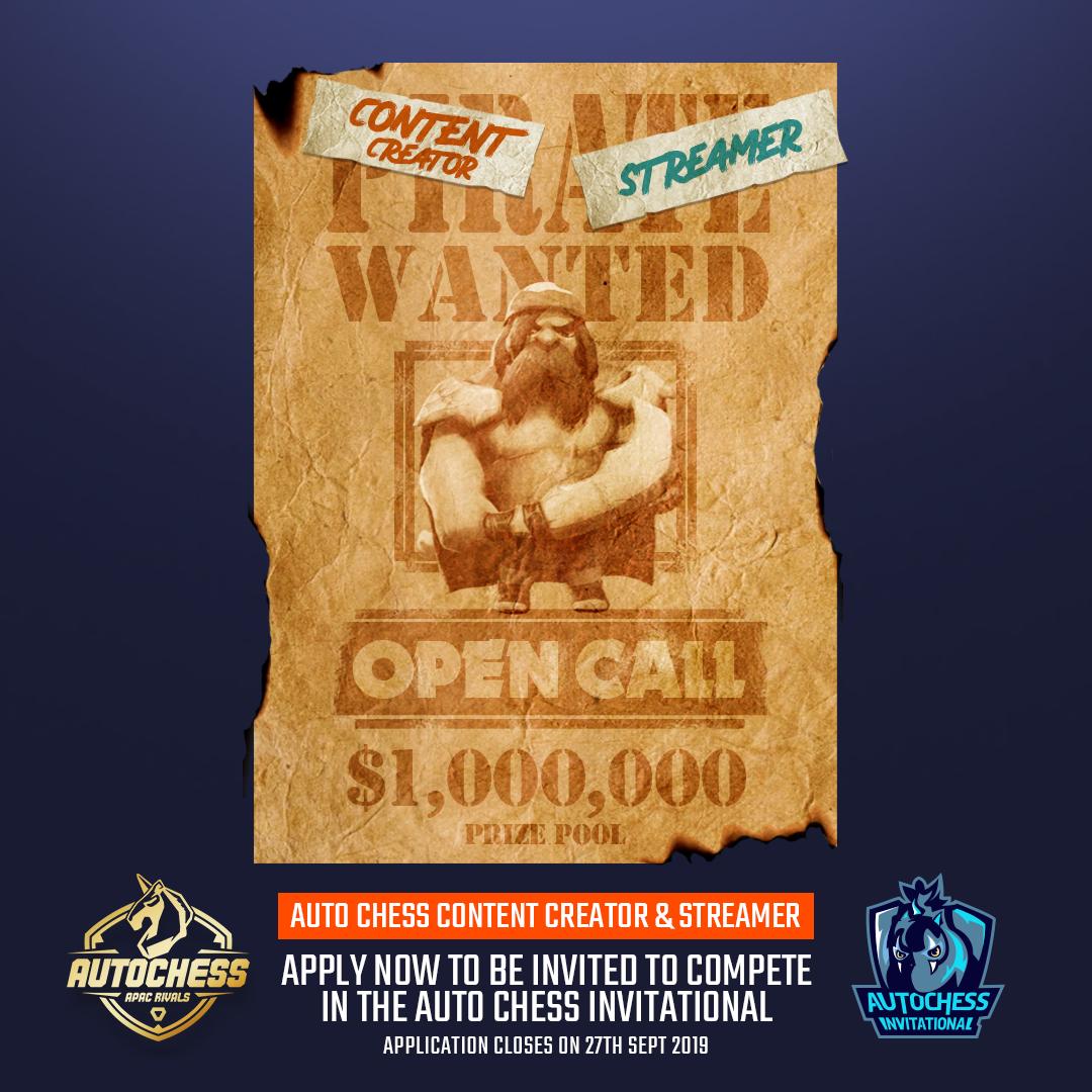 FunEaseOfficial's tweet photo. WANTED: CONTENT CREATORS &amp; STREAMERS.
BOUNTY: $1,000,000 USD

FIND OUT MORE HERE ->https://t.co/63maEvuH69

@AutoChess2019 @AutoChess_japan #AutoChess #AutoChess2019 #APACRivals #ACR https://t.co/gQpDfTTLOr