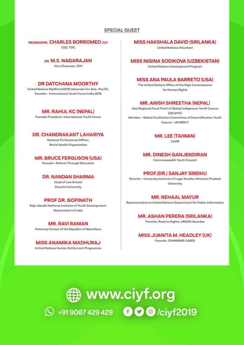 CIYF2019's tweet photo. We take great pleasure in inviting you to The International Youth Forum on health, peace, social justice and SDG's to be graced by the presence of Dr.Vijaya Baskar, Minister of Health and welfare along with other esteemed dignitaries in the field of health and family welfare https://t.co/bAjh5JU6fy