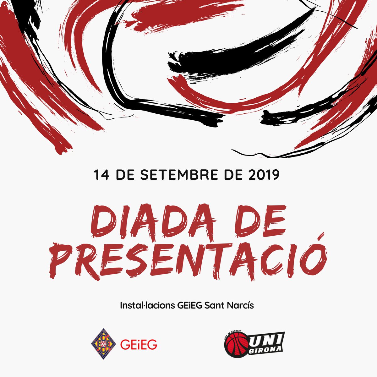 geieguni's tweet photo. 🔴⚫️ DIADA | Aquest dissabte dia 14 es portarà a terme la tradicional diada de presentació de tots els equips @geieguni!
🏀 Partits de tots els equips. Inici Cadet Preferent i Lliga Catalana #LF2
🥗 Xerrada “Alimenta el teu bàsquet” de @EstherDeltor (@eatyourlimits) a les 12:30 https://t.co/lmCzb0MYsp