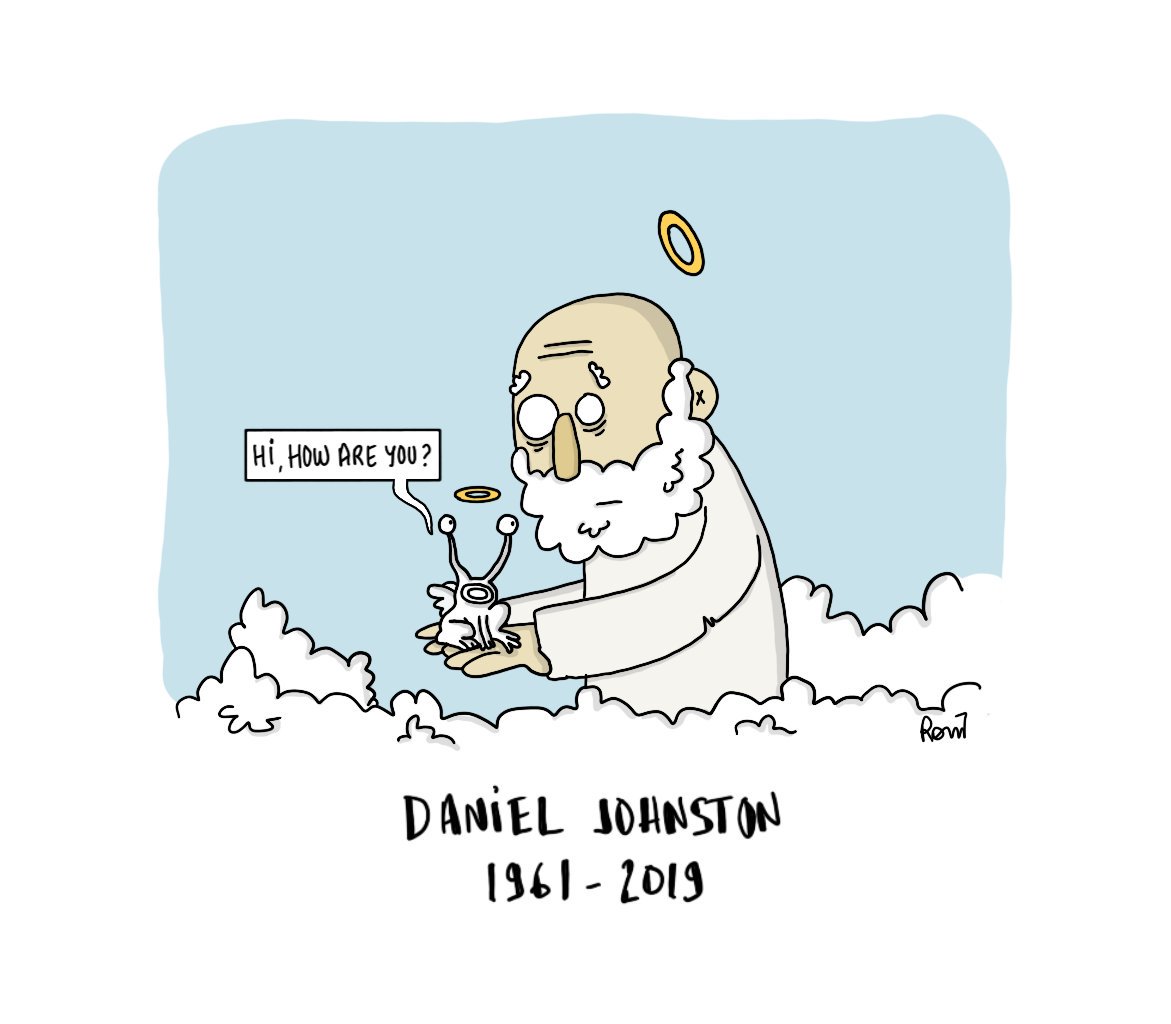 Rom__1__'s tweet photo. Disparition de #DanielJohnston figure du rock alternatif au style unique et inimitable à l'âge de 58 ans #HiHowAreYou https://t.co/mjJ1sgsyPX